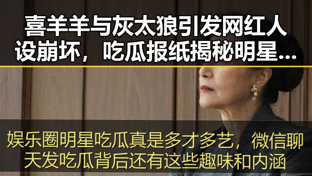 喜羊羊与灰太狼引发网红人设崩坏，吃瓜报纸揭秘明星幕后故事